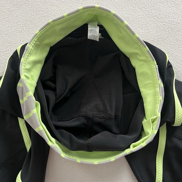 Lululemon Run Pace Crop Black Deauville Stripe Clear Mint Light Grey Pant 4 - Picture 6 of 11